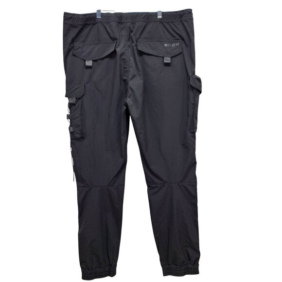 Mens Decibel 2XL Black Cargo Jogger Pants With Elastic Waist & Ankle Cuffs - Picture 14 of 16
